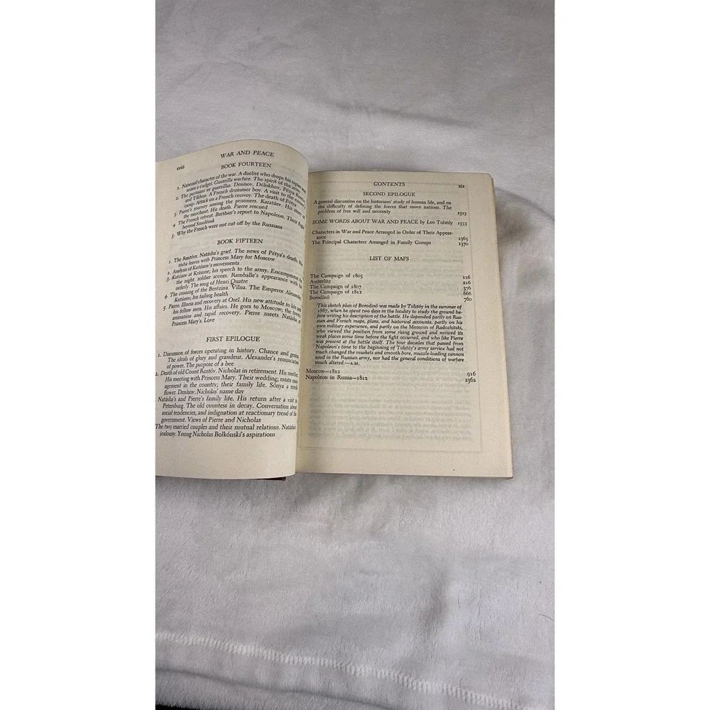War and Peace Leo Tolstoy Inner Sanctum Edition 1942 Hardcover Maude Map